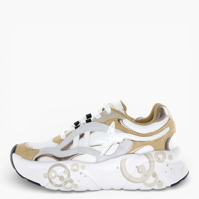 2236903401_1 W6YZ SNEAKER DONNA IDA - TAUPE/WHITE - immagine 1