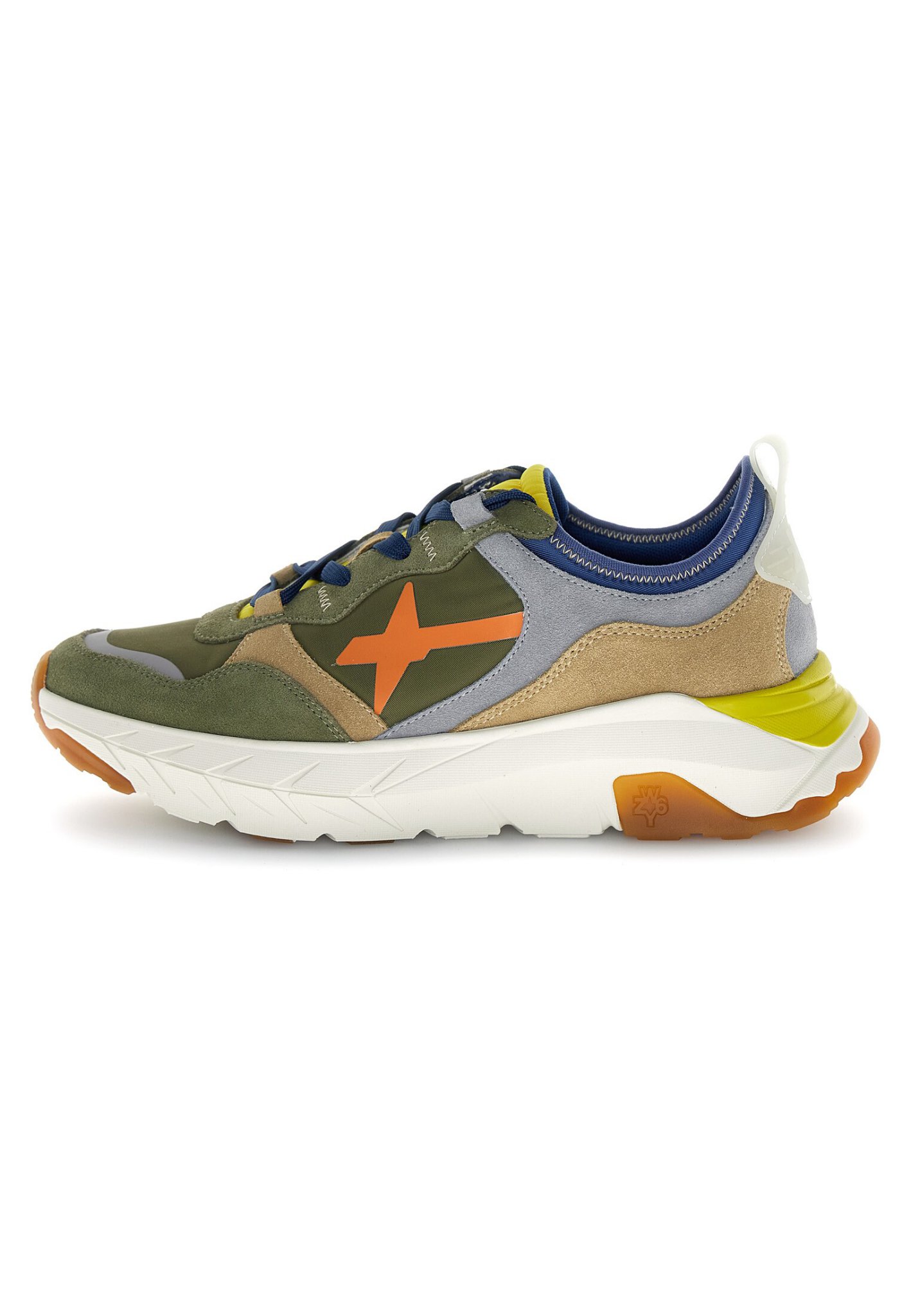 content (14) W6YZ SNEAKER UOMO NEXT - MILITARE/ORANGE/GREY - immagine 1