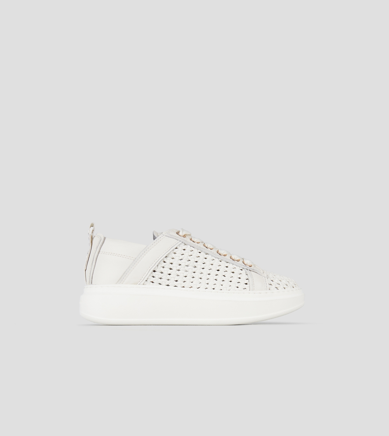 wembley-donna-in-pelle-intrecciata-bianca-e-tallone-in-pelle-liscia (2) ALEXANDER SMITH SNEAKER DONNA - WHITE - immagine 1